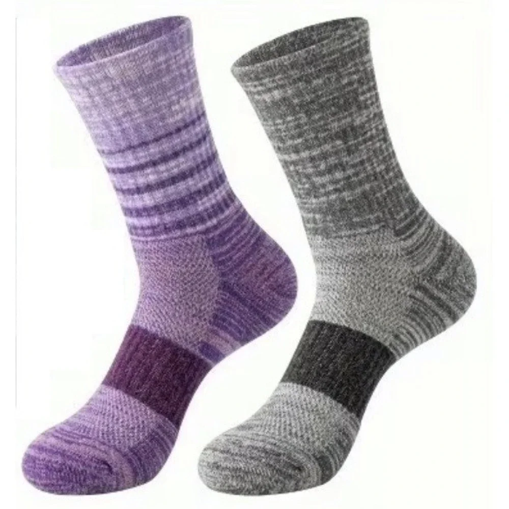 Durable High Quality Retro Style Socks LARGE Black Gray Anti-Slip Elastic 5 Pair
